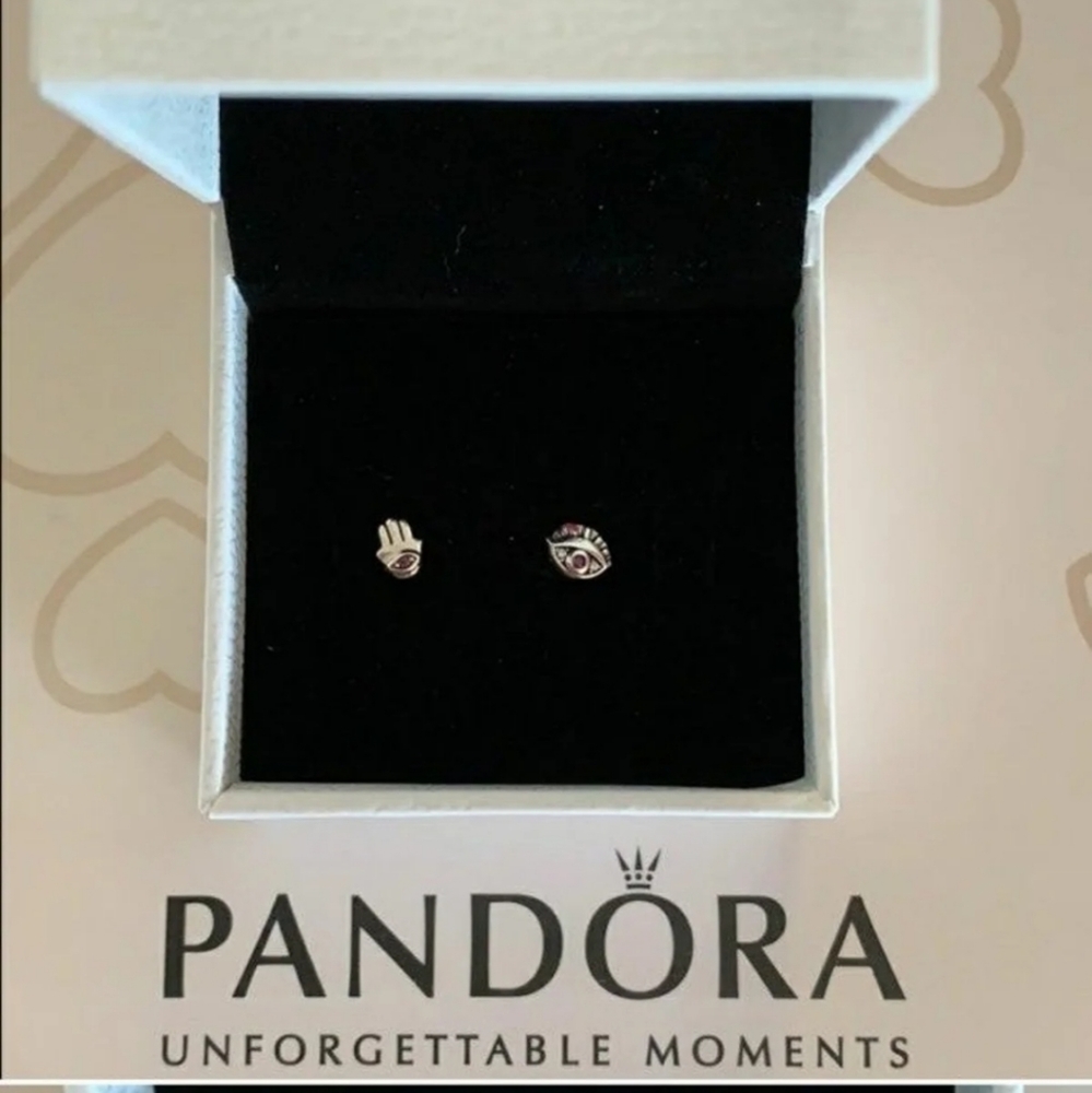 ❤SOLD❤ Pandora Evil Eye & Hamsa Mini Earrings